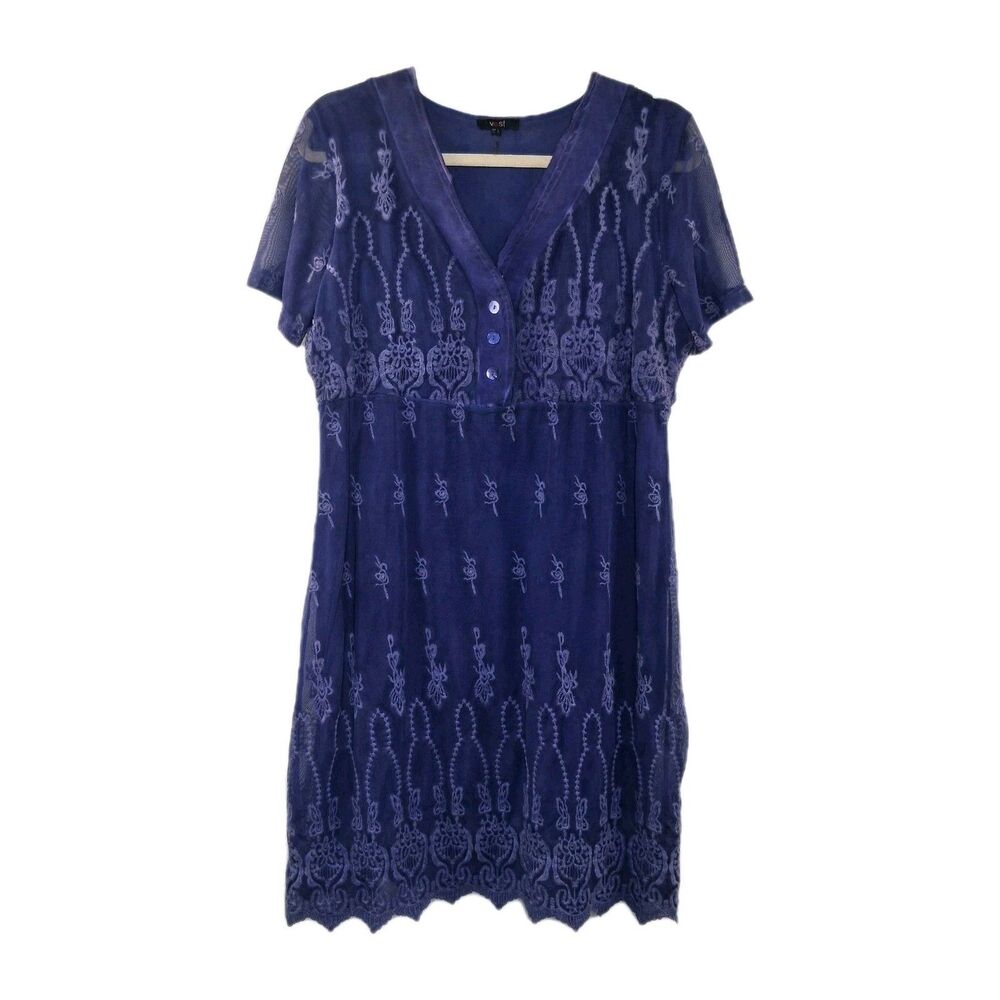 Fully Embroidered Boho Purple Dress Size 10 Hippie Festival